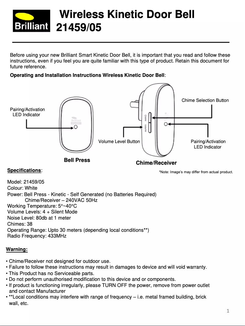 Página 1 del manual Manual de usuario Brilliant 21459/05