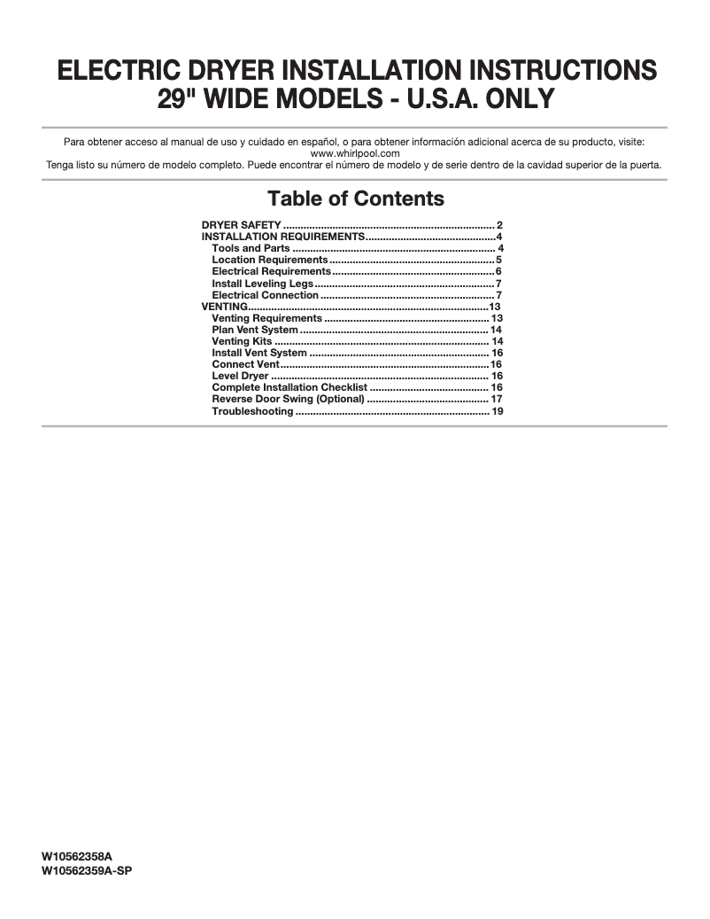 Page 1 de la notice Manuel utilisateur Whirlpool WED4870BW