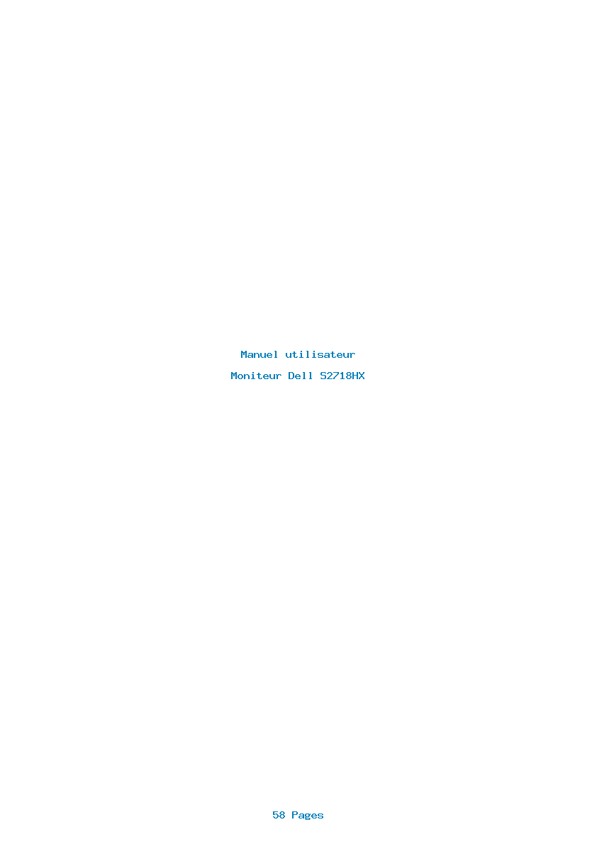 Page 1 de la notice Manuel utilisateur Dell S2718HX