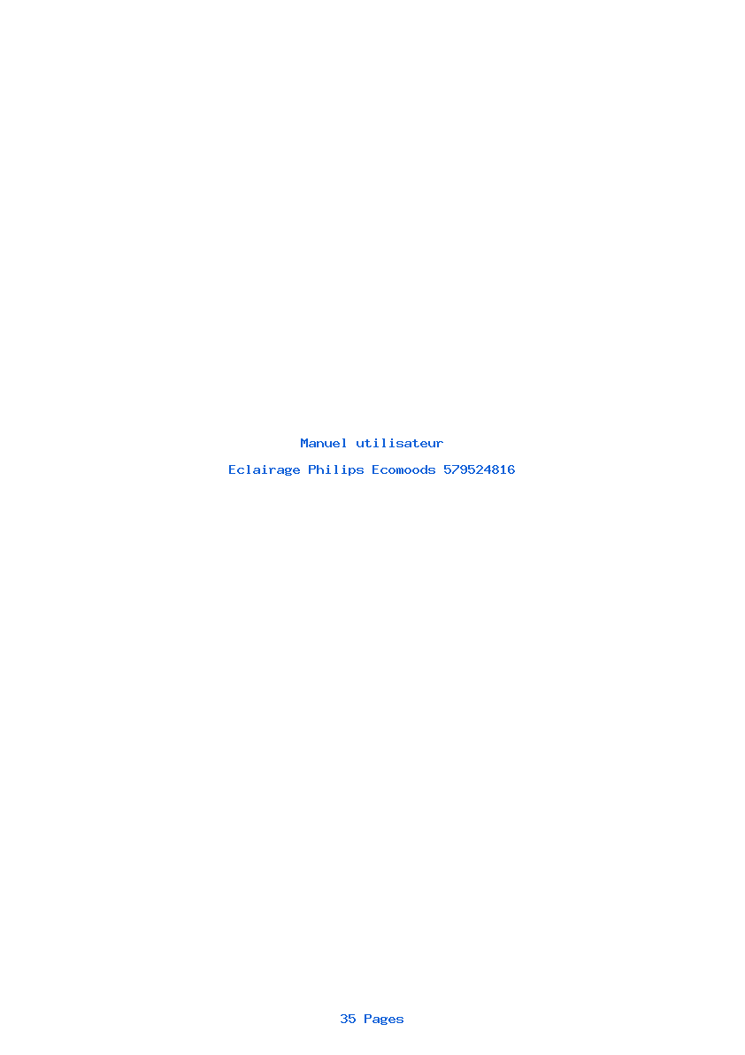 Page 1 de la notice Manuel utilisateur Philips Ecomoods 579524816