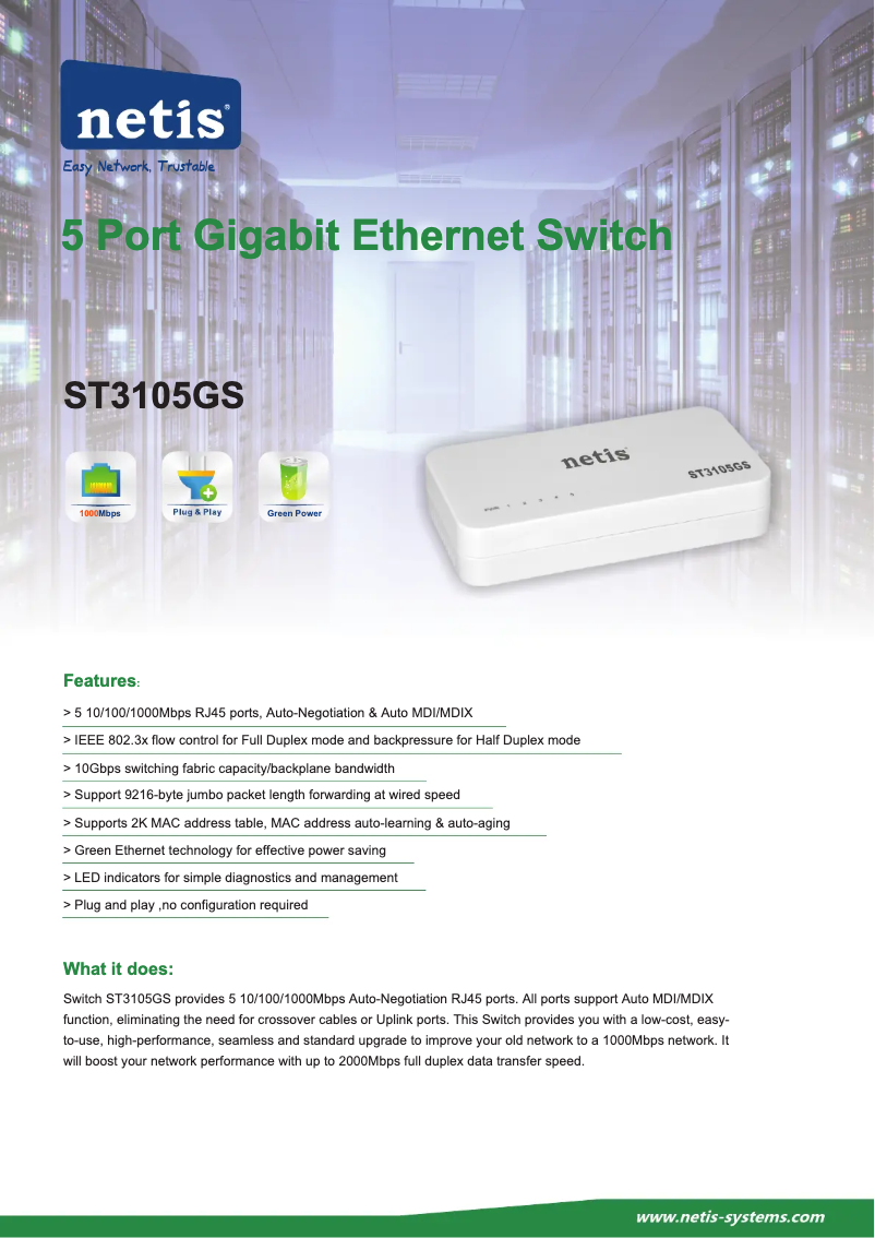 Página 1 del manual Manual de usuario Netis ST3105GS