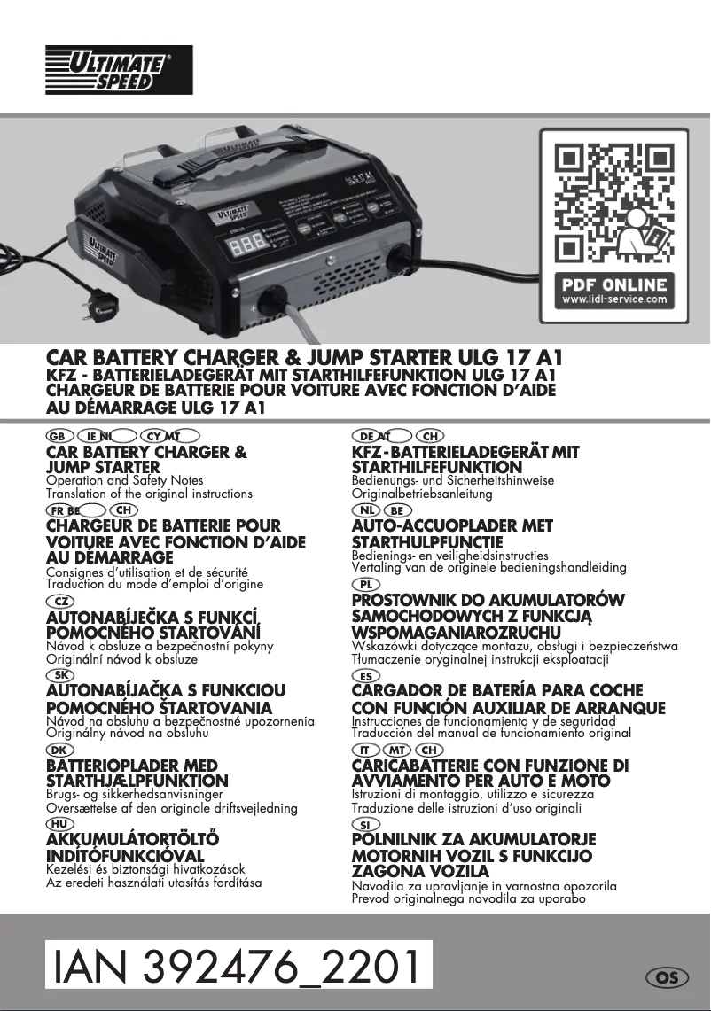Page 1 of the manual User Manual Ultimate Speed MPLG 17 A1