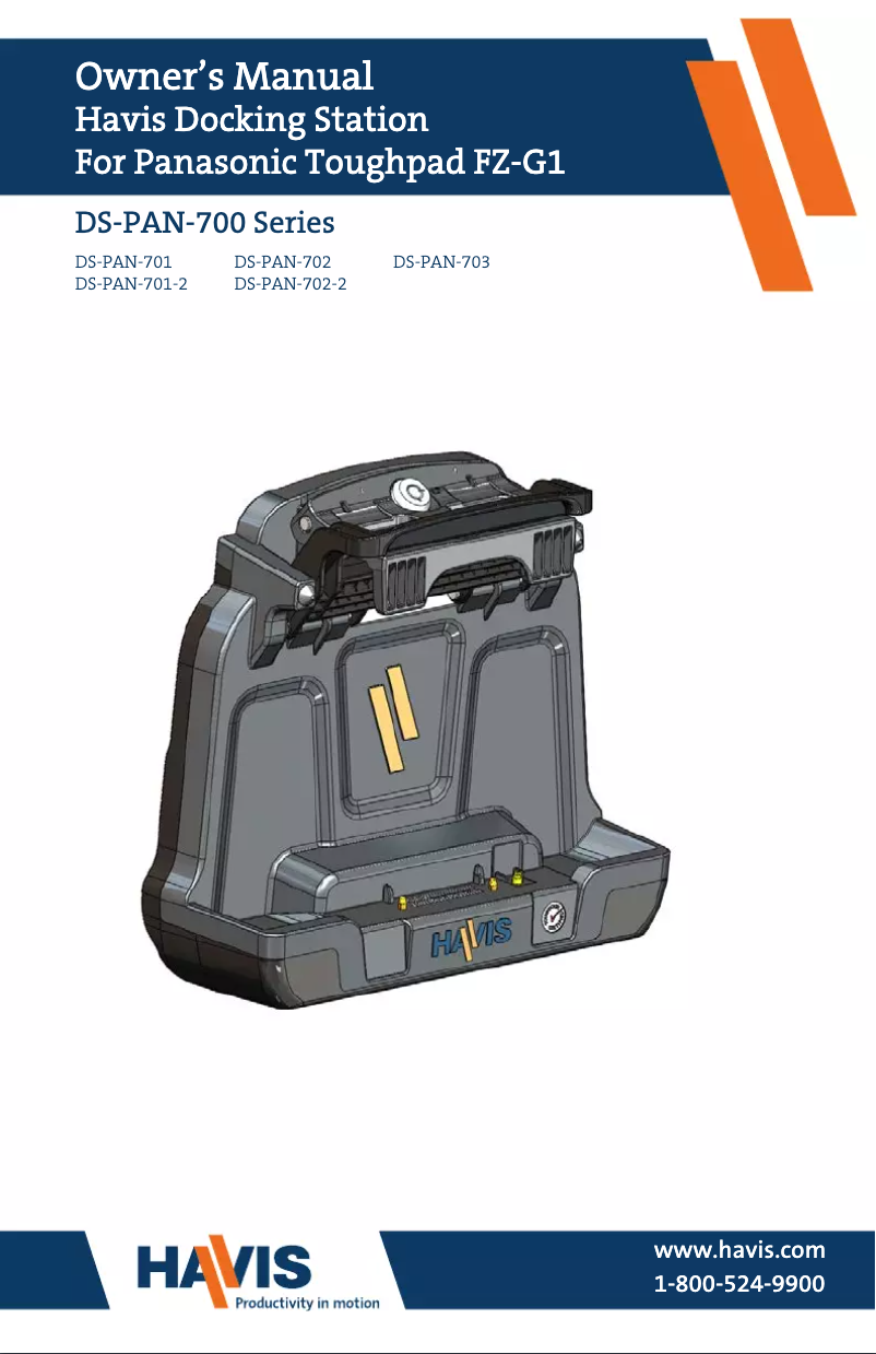 Page 1 de la notice Manuel utilisateur Havis DS-PAN-703