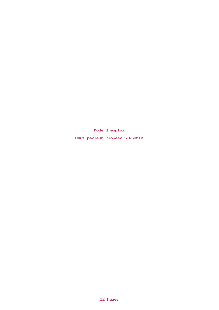 Page 1 de la notice Mode d'emploi Pioneer S-RS55TB