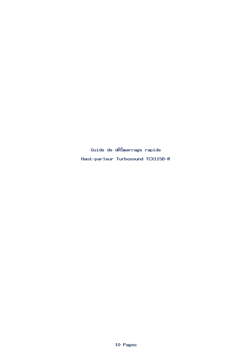 Page 1 de la notice Guide de démarrage rapide Turbosound TCX115B-R