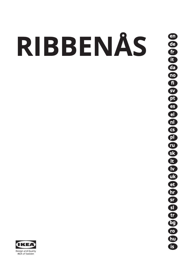Page 1 de la notice Manuel utilisateur Ikea RIBBENÅS 605.807.70