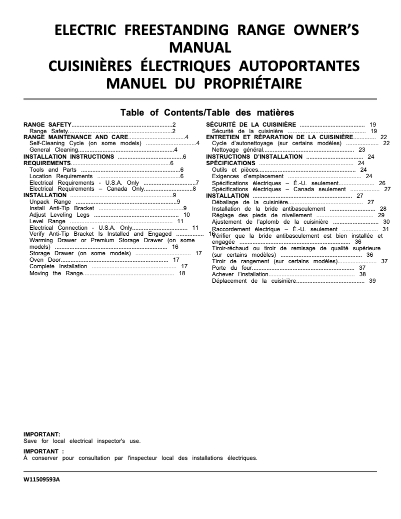 Page 1 of the manual User Manual Whirlpool WFE550S0HZ