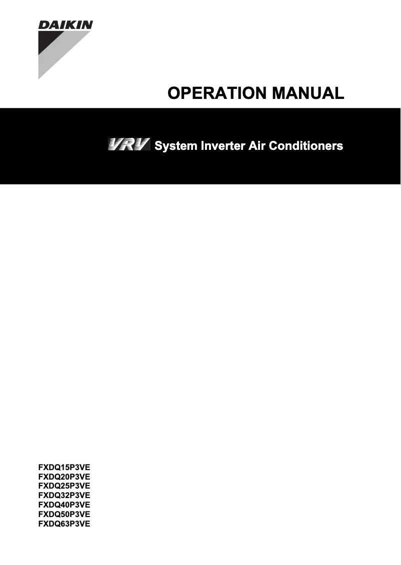 Página 1 del manual Manual de usuario Daikin FXDQ63P3VE