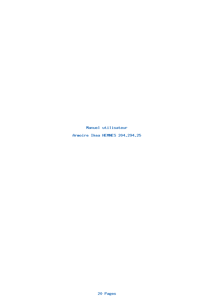 Page 1 de la notice Manuel utilisateur Ikea HEMNES 204.294.25