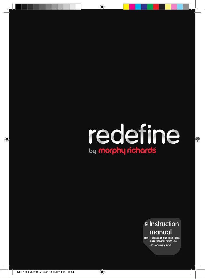 Page 1 de la notice Manuel utilisateur Morphy Richards Redefine