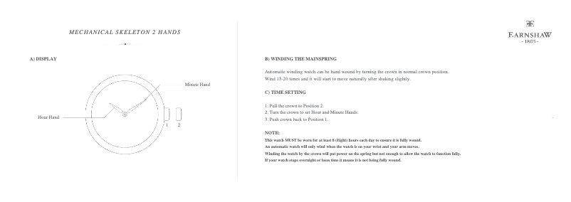 Page 1 de la notice Manuel utilisateur Earnshaw Bauer ES-8049-SETA-01