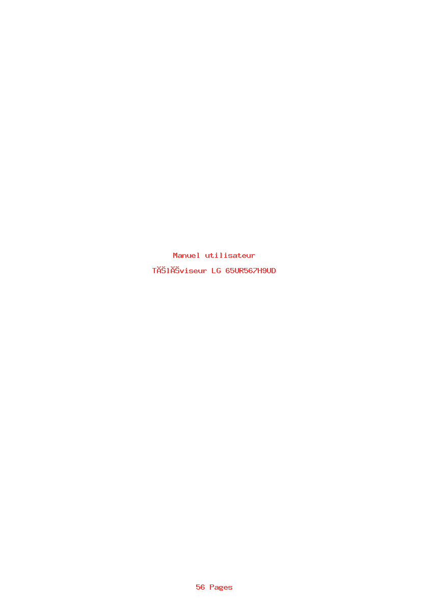 Page 1 de la notice Manuel utilisateur LG 65UR567H9UD
