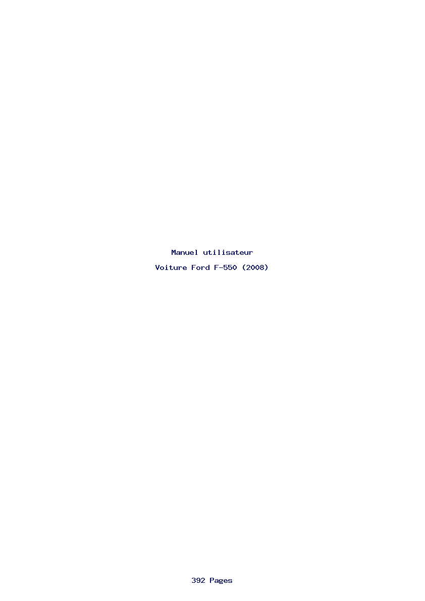 Page 1 de la notice Manuel utilisateur Ford F-550 (2008)