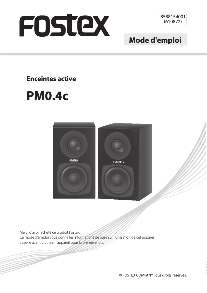 Page 1 of the manual User Manual Fostex PM0.4c