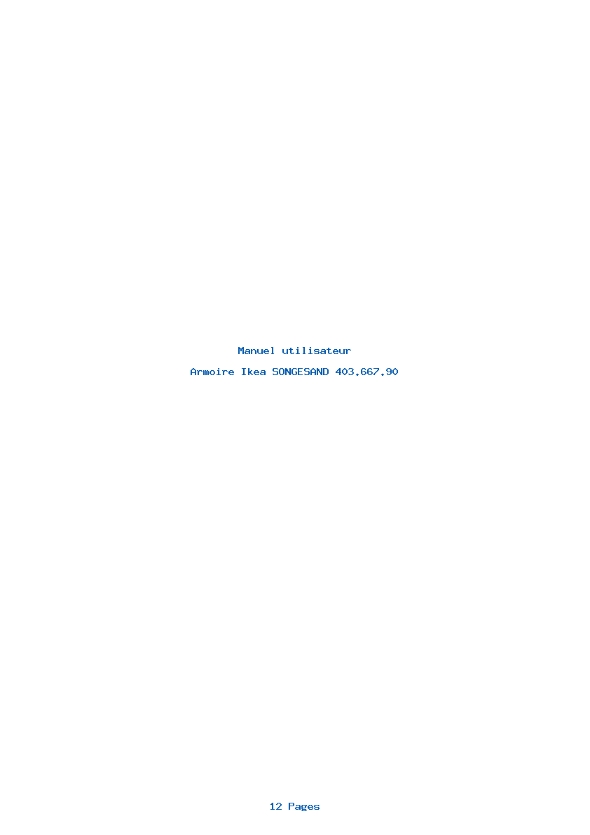Page 1 de la notice Manuel utilisateur Ikea SONGESAND 403.667.90