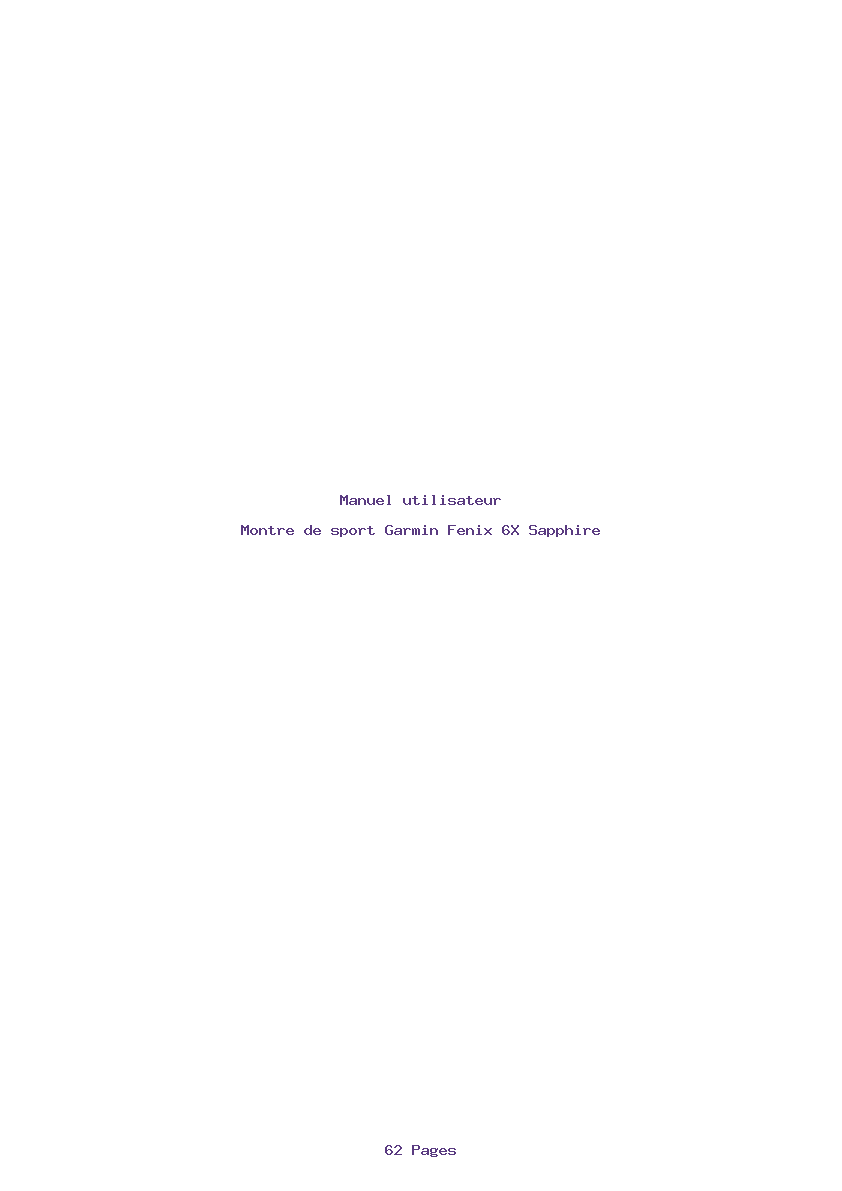 Page 1 de la notice Manuel utilisateur Garmin Fenix 6X Sapphire