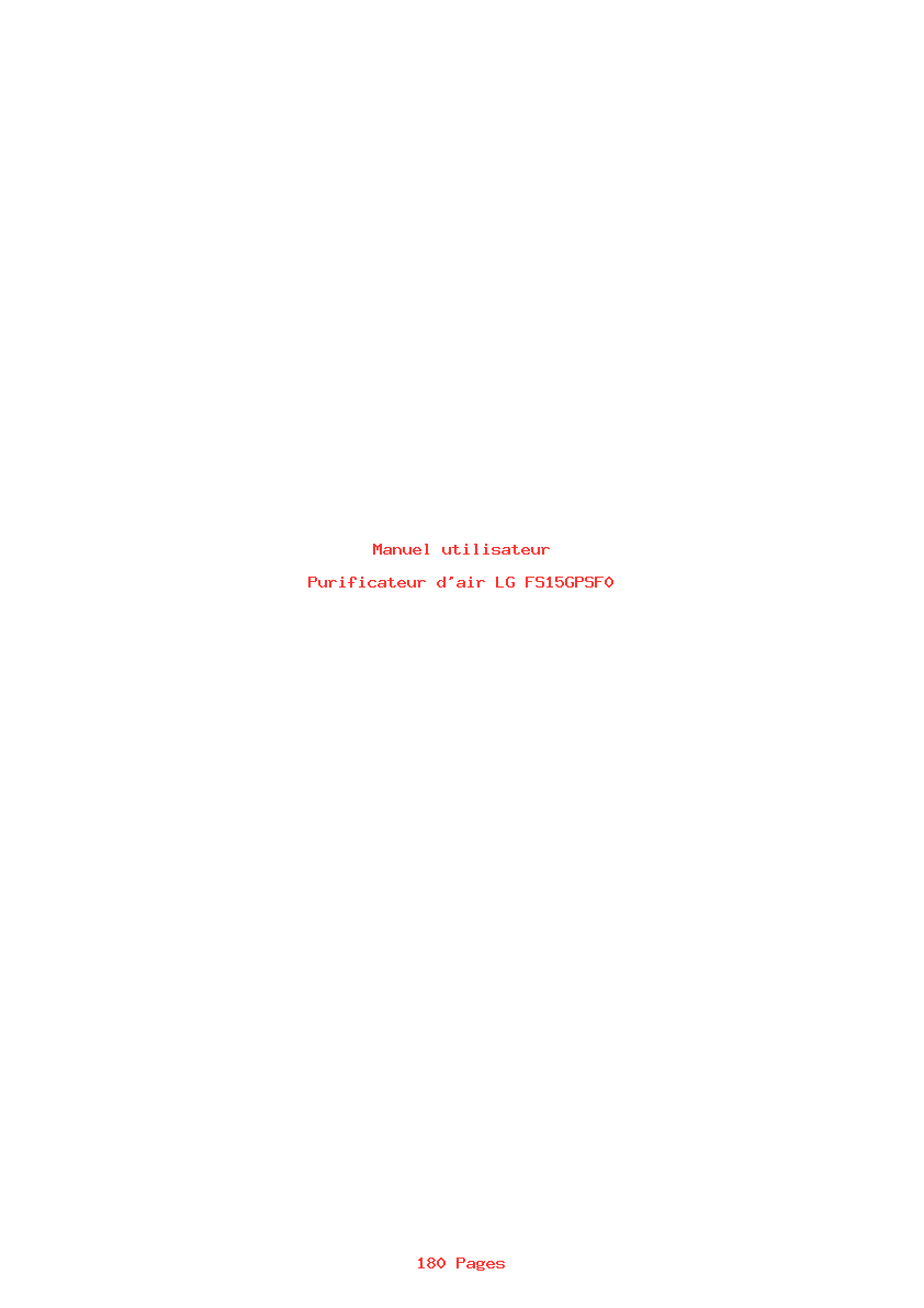 Page 1 de la notice Manuel utilisateur LG FS15GPSF0
