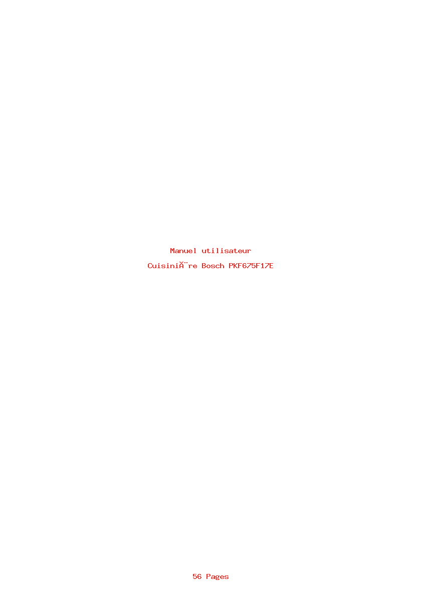 Page 1 de la notice Manuel utilisateur Bosch PKF675F17E
