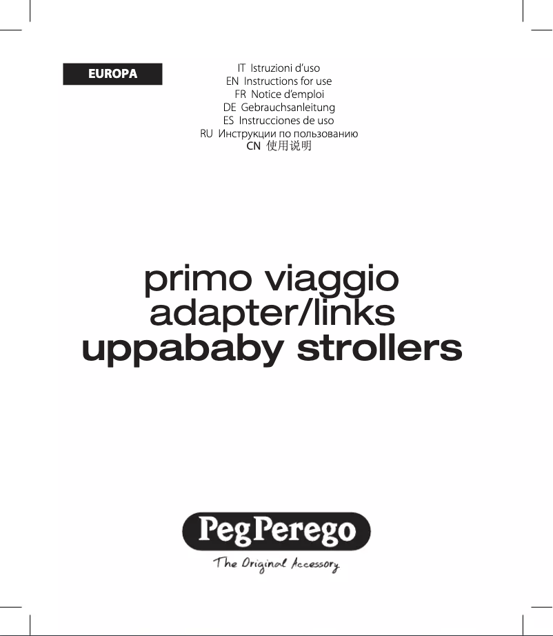 Page 1 de la notice Manuel utilisateur Peg Perego Prima Viaggio Adapter/Links
