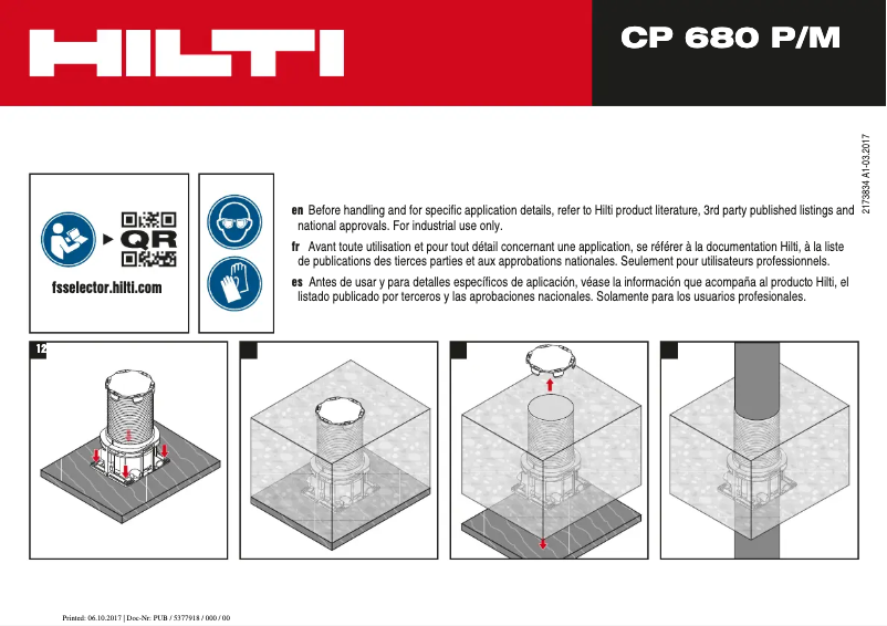 Page 1 de la notice Manuel utilisateur Hilti CP 680 P