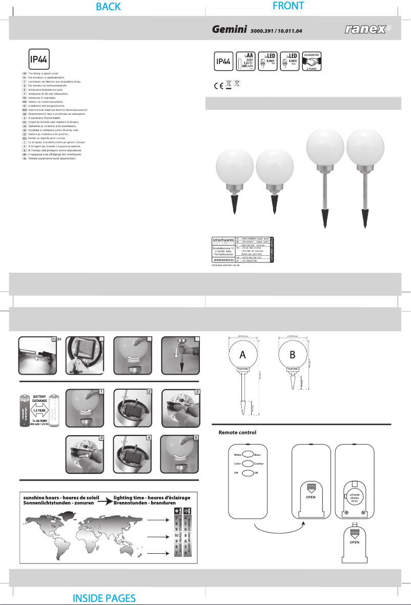 Page 1 de la notice Manuel utilisateur Smartwares 10.011.04