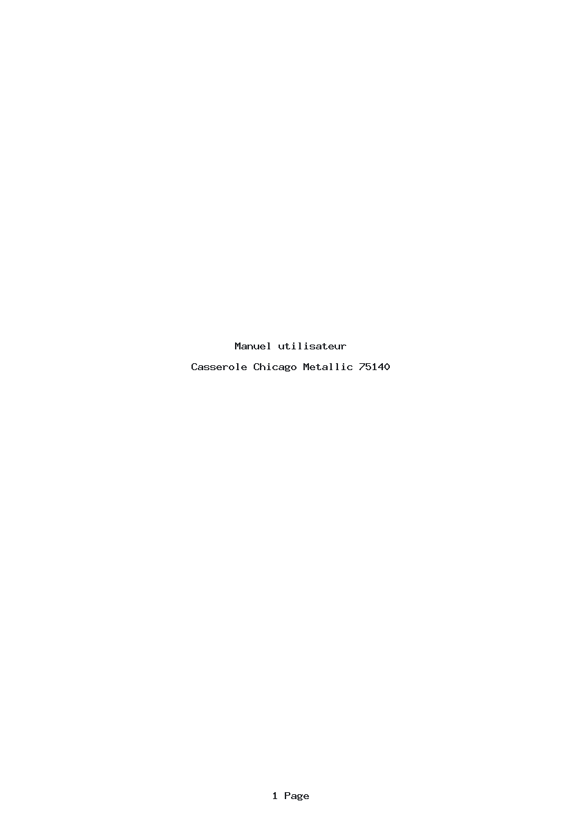 Page 1 de la notice Manuel utilisateur Chicago Metallic 75140
