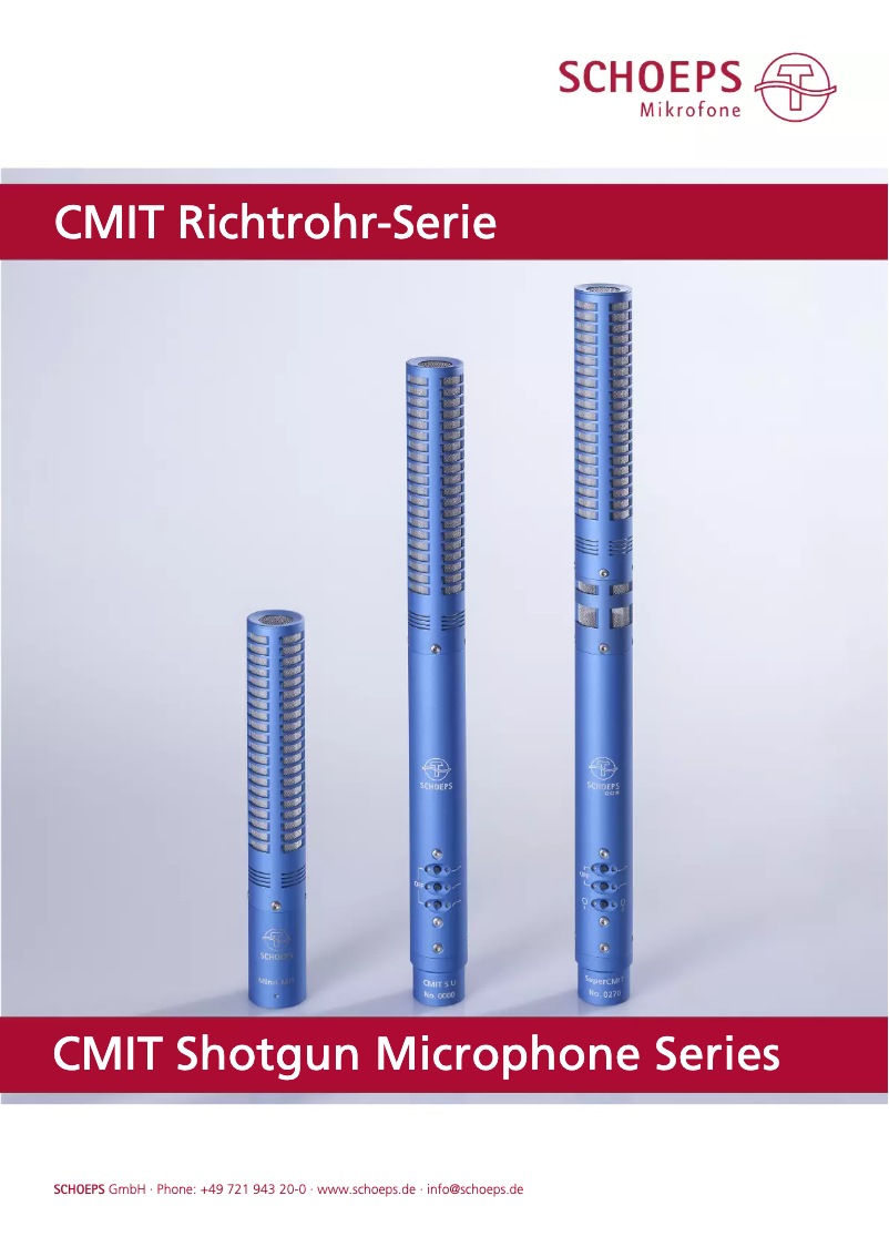 Página 1 del manual Ficha técnica Schoeps MiniCMIT