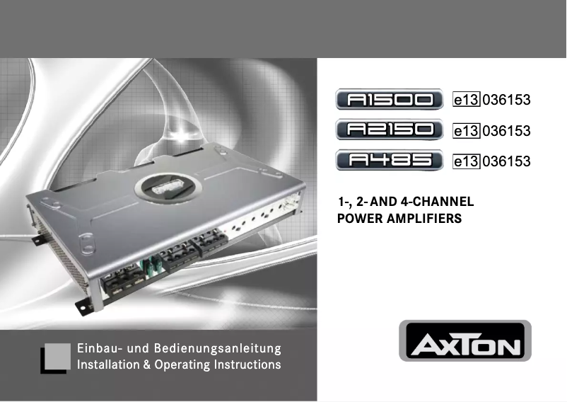 Página 1 del manual Manual de usuario Axton A1500