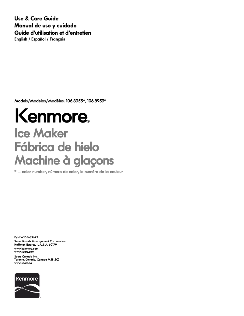 Page 1 de la notice Manuel utilisateur Kenmore 106.89593