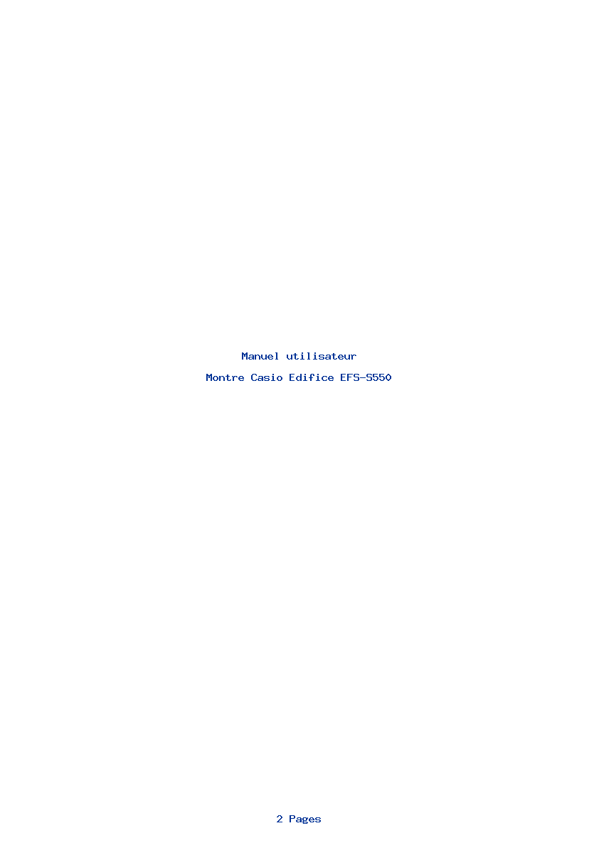 Page 1 de la notice Manuel utilisateur Casio Edifice EFS-S550