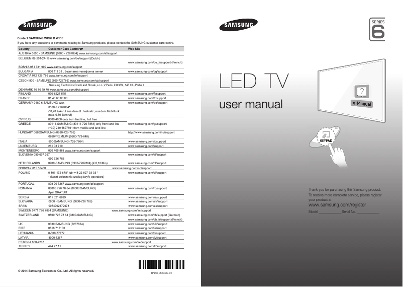 Página 1 del manual Manual de usuario Samsung UE40H6470AS