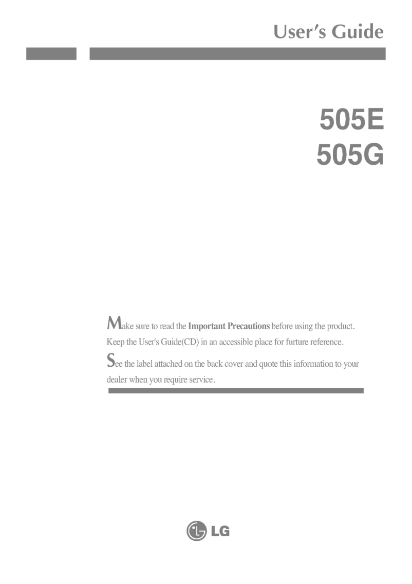 Page 1 of the manual User Manual LG 505EK