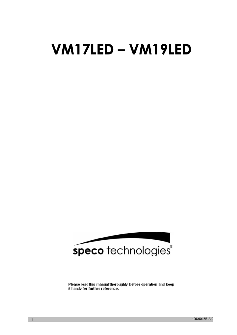 Page 1 of the manual User Manual Speco Technologies VM17LED
