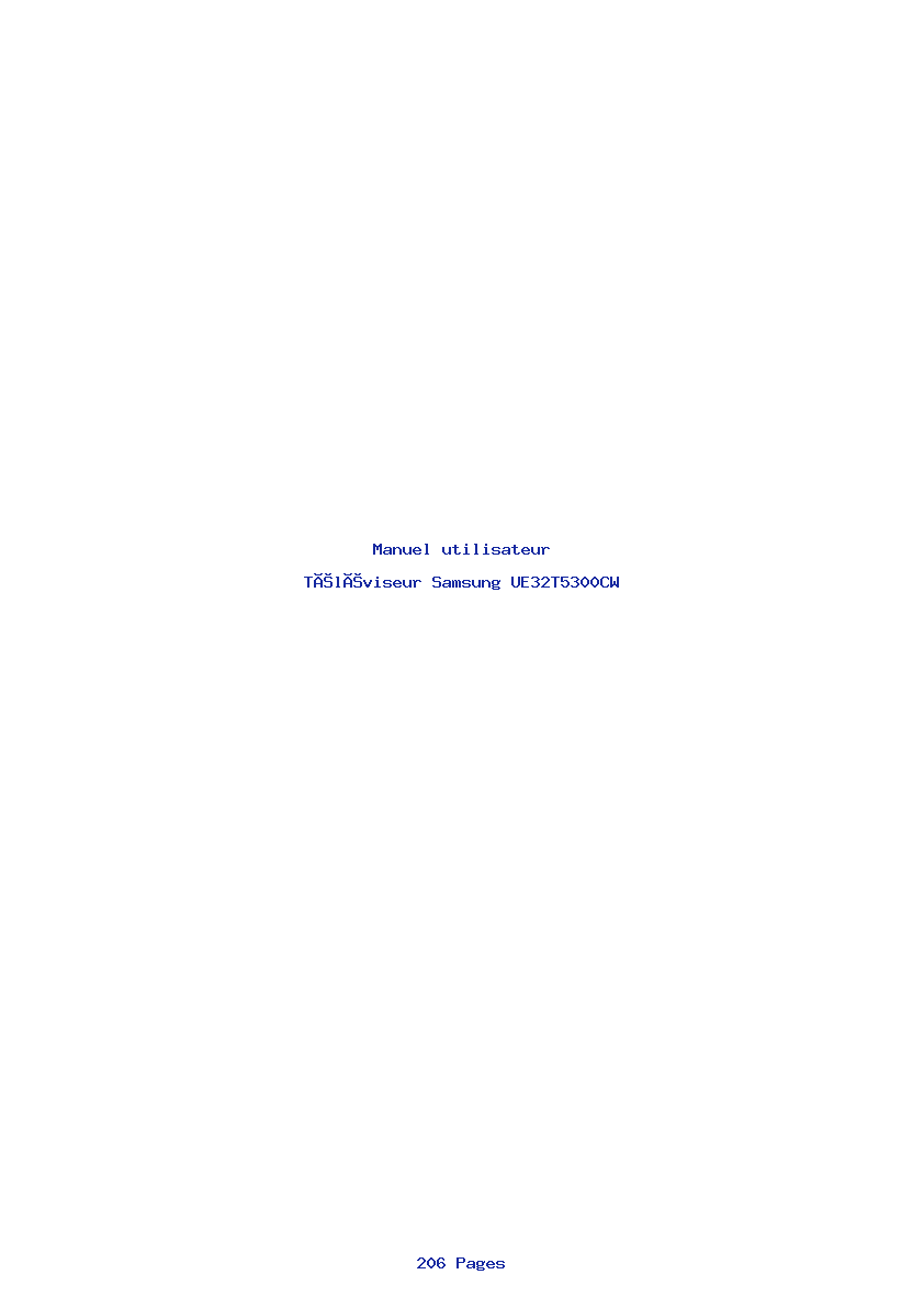 Page 1 de la notice Manuel utilisateur Samsung UE32T5300CW