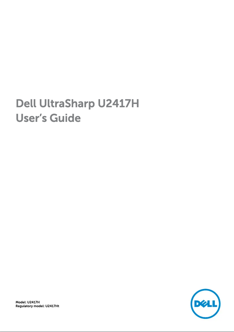 Page 1 of the manual User Manual Dell U2417H