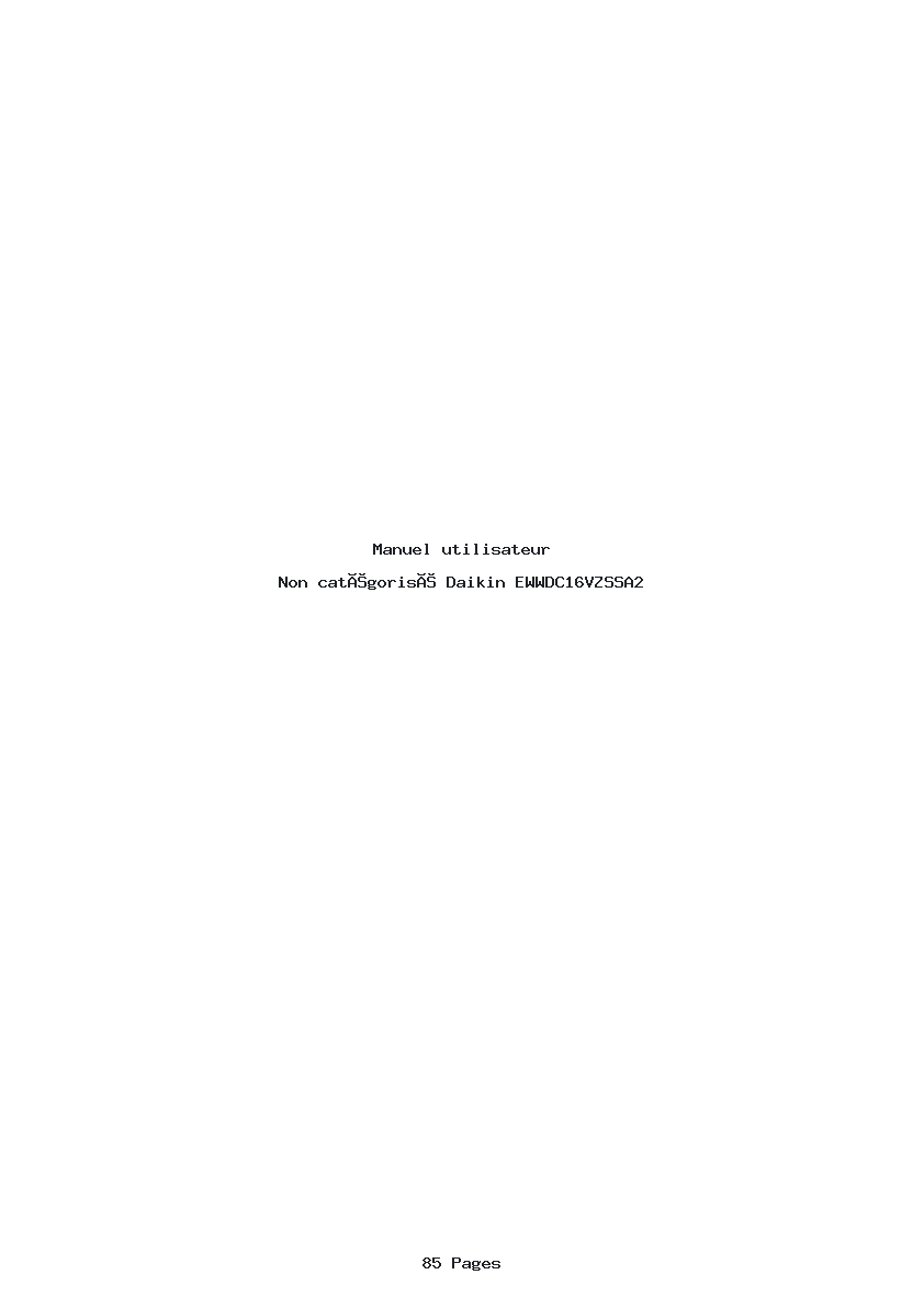 Page 1 de la notice Manuel utilisateur Daikin EWWDC16VZSSA2