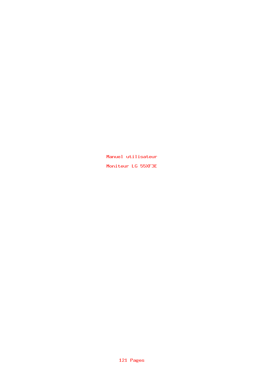 Page 1 de la notice Manuel utilisateur LG 55XF3E