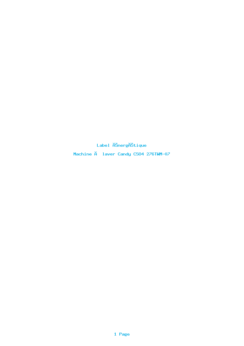 Image de la première page du manuel de l'appareil CSO4 276TWM-07