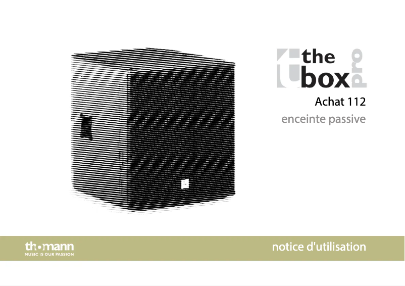 Page 1 de la notice Manuel utilisateur The Box Pro Achat 112
