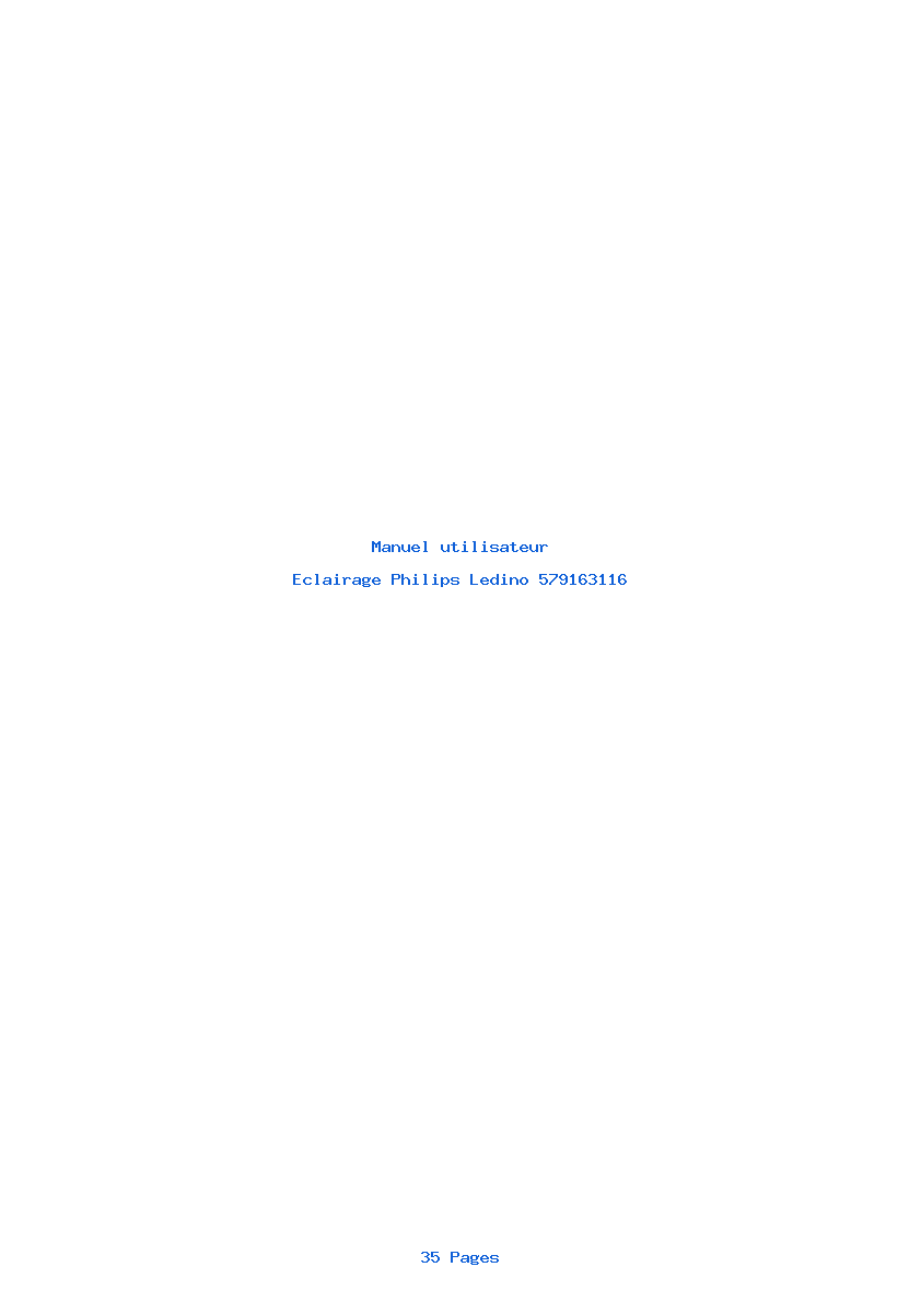 Page 1 de la notice Manuel utilisateur Philips Ledino 579163116
