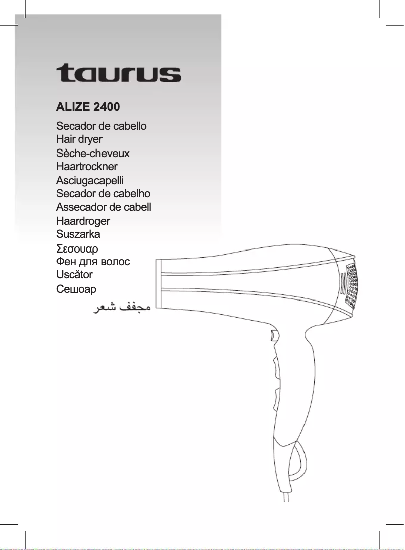 Page 1 of the manual User Manual Taurus Alize 2400