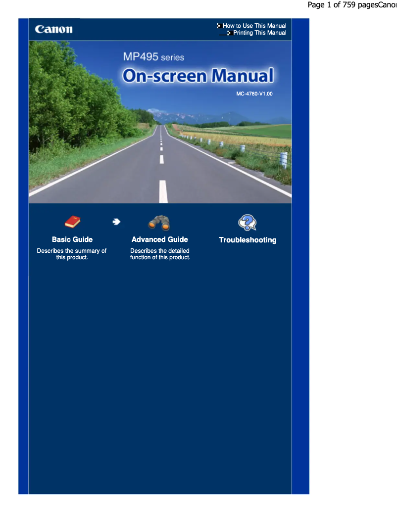 Page 1 de la notice Manuel utilisateur Canon PIXMA MP499