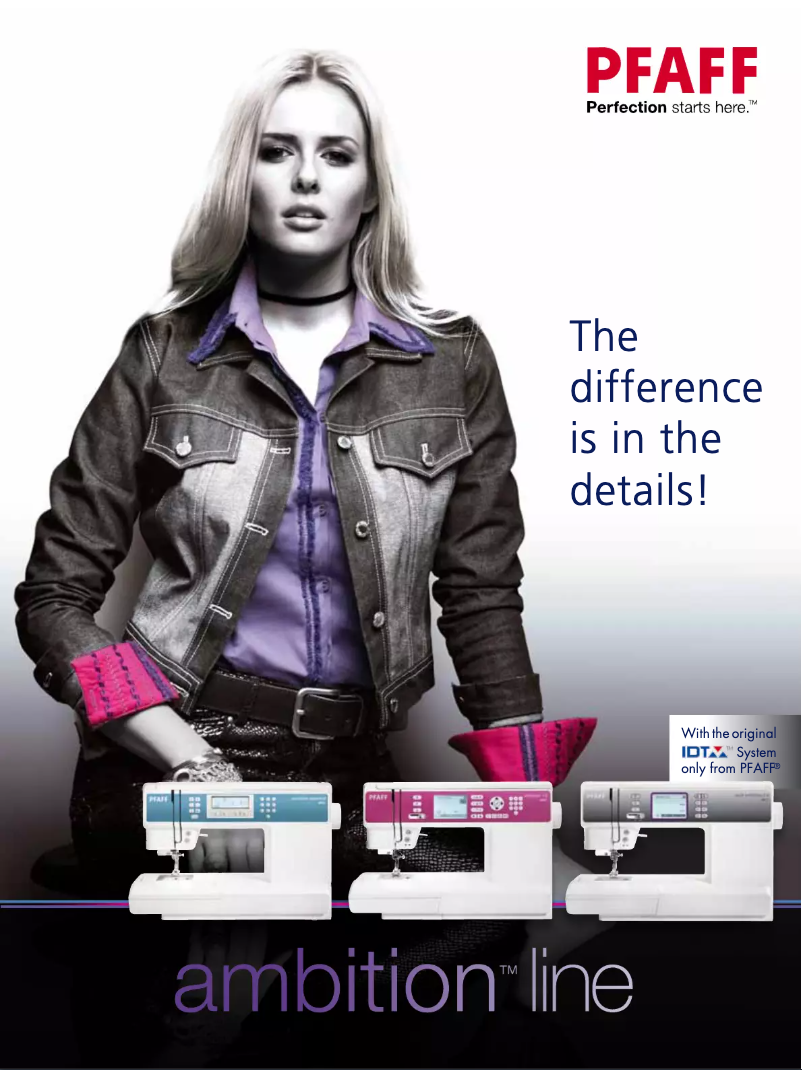 Página 1 del manual Folleto Pfaff Quilt Ambition 2.0