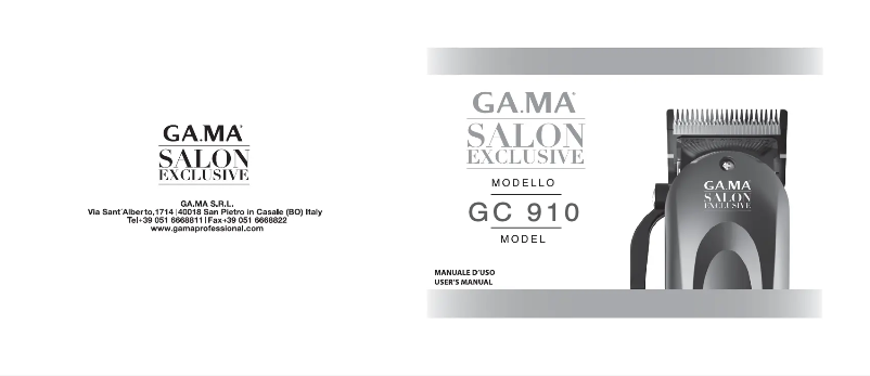 Page 1 de la notice Manuel utilisateur GA.MA GC910