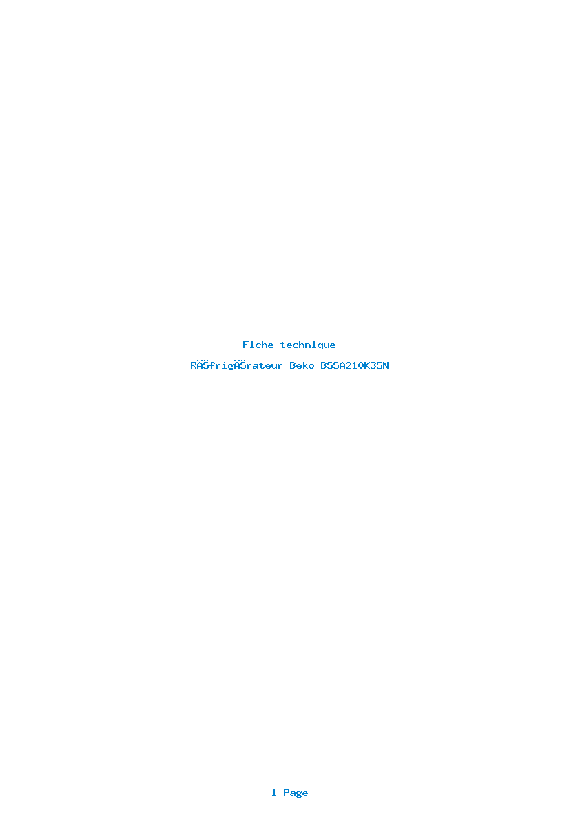 Image de la première page du manuel de l'appareil BSSA210K3SN