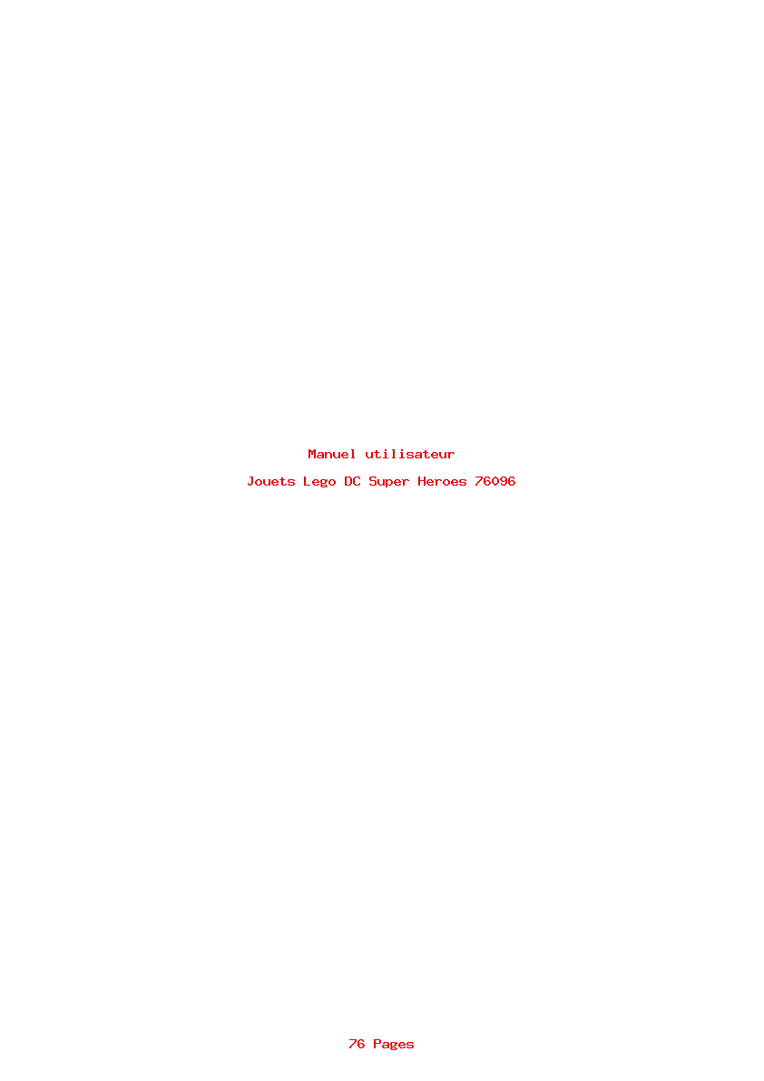 Page 1 de la notice Manuel utilisateur Lego DC Super Heroes 76096