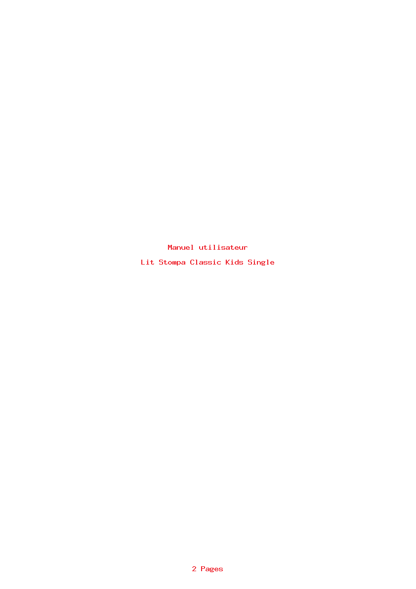 Page 1 de la notice Manuel utilisateur Stompa Classic Kids Single