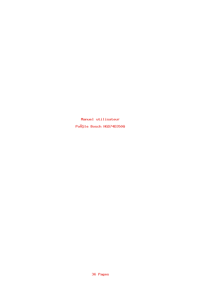 Page 1 de la notice Manuel utilisateur Bosch HGD74D350Q