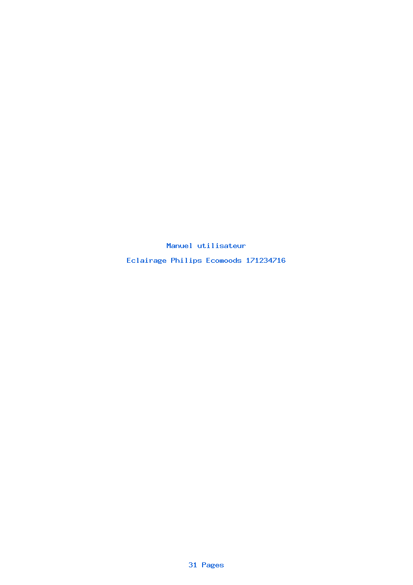 Page 1 de la notice Manuel utilisateur Philips Ecomoods 171234716