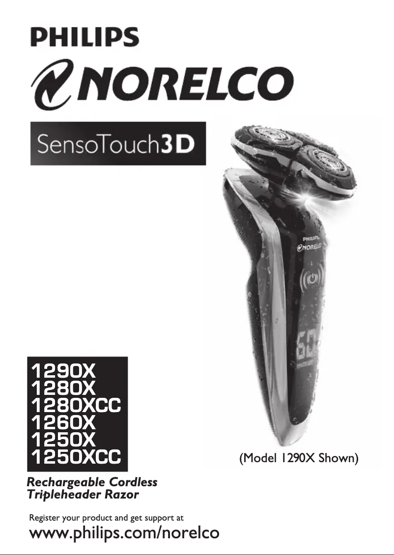 Page 1 of the manual User Manual Philips Norelco SensoTouch 3D 1255X